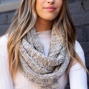 Love Your Melon Scarf Black Cream Infinity Scarf